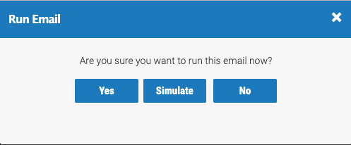 Emails Simulate Run