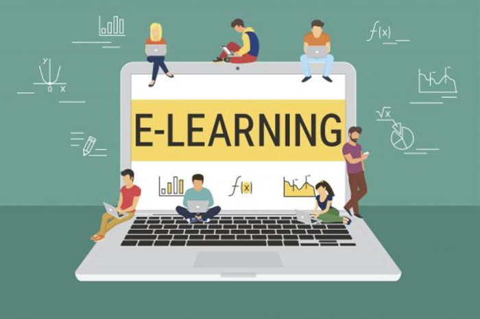 E-Learning for corporate training via a laptop