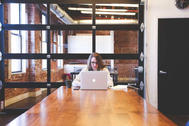 A person using a laptop